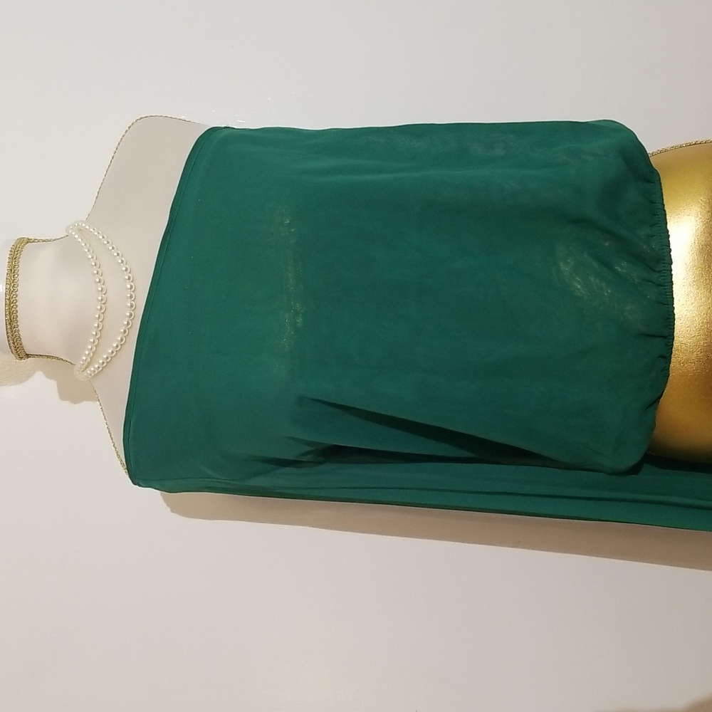 Mimi Chica Green Sheer Chiffon One Shoulder Top Y2K Style - Picture 4 of 15